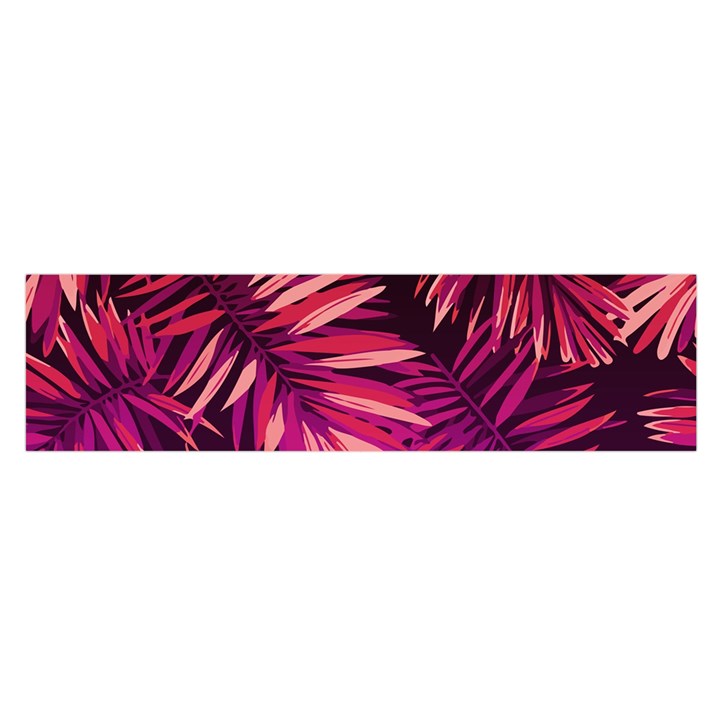 Pink leaves Satin Scarf (Oblong)