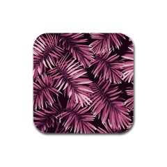 Rose Leaves Rubber Square Coaster (4 Pack)  by goljakoff