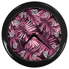 Rose Leaves Wall Clock (black) by goljakoff