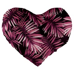 Rose Leaves Large 19  Premium Flano Heart Shape Cushions by goljakoff