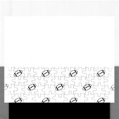 American Football Ball Motif Print Pattern Rectangular Jigsaw Puzzl by dflcprintsclothing