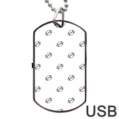 American Football Ball Motif Print Pattern Dog Tag Usb Flash (one Side) by dflcprintsclothing