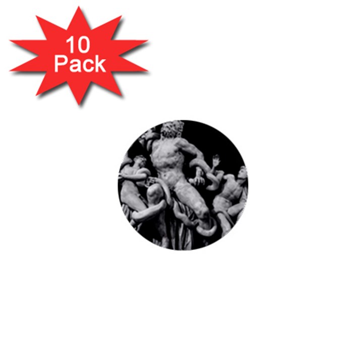 Laocoon Sculpture Over Black 1  Mini Buttons (10 pack) 