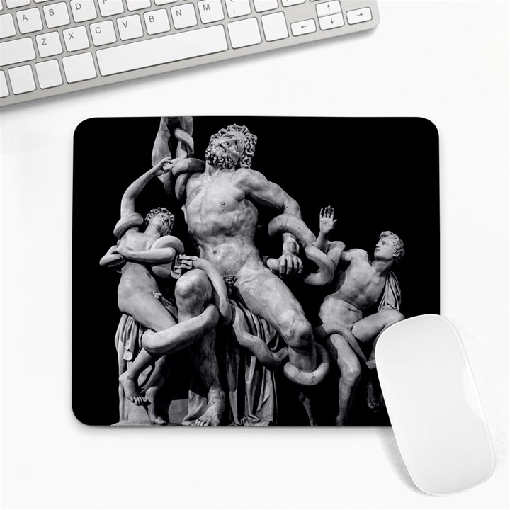 Laocoon Sculpture Over Black Large Mousepads