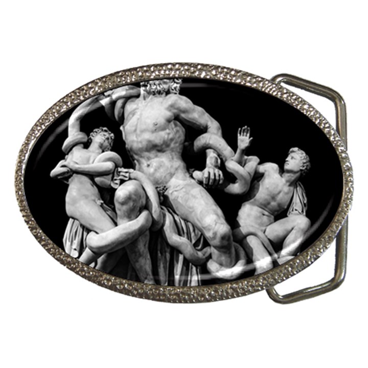 Laocoon Sculpture Over Black Belt Buckles