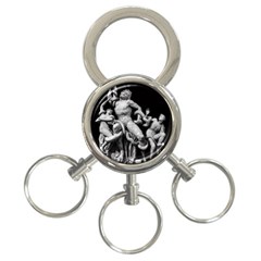 Laocoon Sculpture Over Black 3-Ring Key Chain