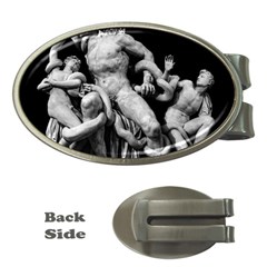 Laocoon Sculpture Over Black Money Clips (Oval) 