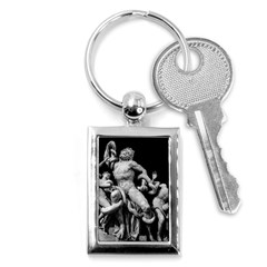 Laocoon Sculpture Over Black Key Chain (rectangle)