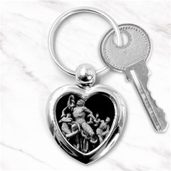 Laocoon Sculpture Over Black Key Chain (heart) by dflcprintsclothing