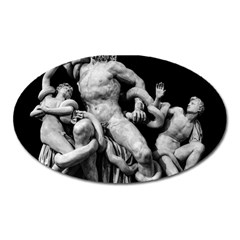 Laocoon Sculpture Over Black Oval Magnet