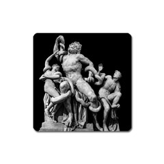 Laocoon Sculpture Over Black Square Magnet