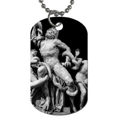 Laocoon Sculpture Over Black Dog Tag (One Side)