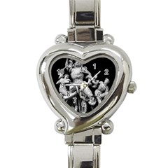 Laocoon Sculpture Over Black Heart Italian Charm Watch