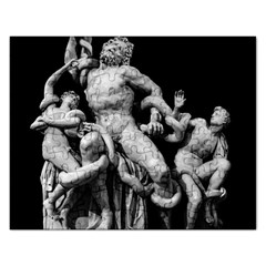 Laocoon Sculpture Over Black Rectangular Jigsaw Puzzl