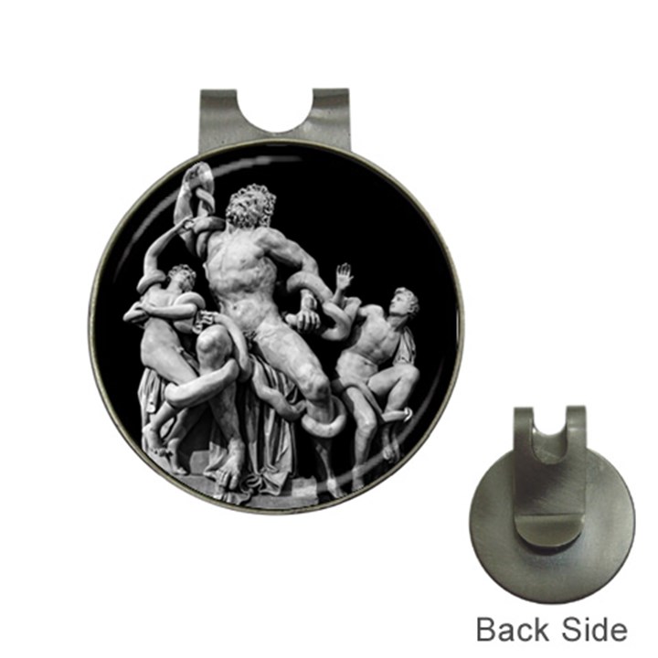 Laocoon Sculpture Over Black Hat Clips with Golf Markers