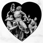 Laocoon Sculpture Over Black Jigsaw Puzzle (Heart) Front