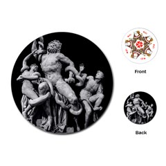 Laocoon Sculpture Over Black Playing Cards Single Design (Round)