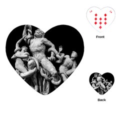 Laocoon Sculpture Over Black Playing Cards Single Design (heart)