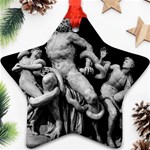 Laocoon Sculpture Over Black Star Ornament (Two Sides) Front