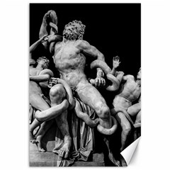 Laocoon Sculpture Over Black Canvas 12  x 18 