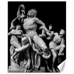 Laocoon Sculpture Over Black Canvas 16  x 20 