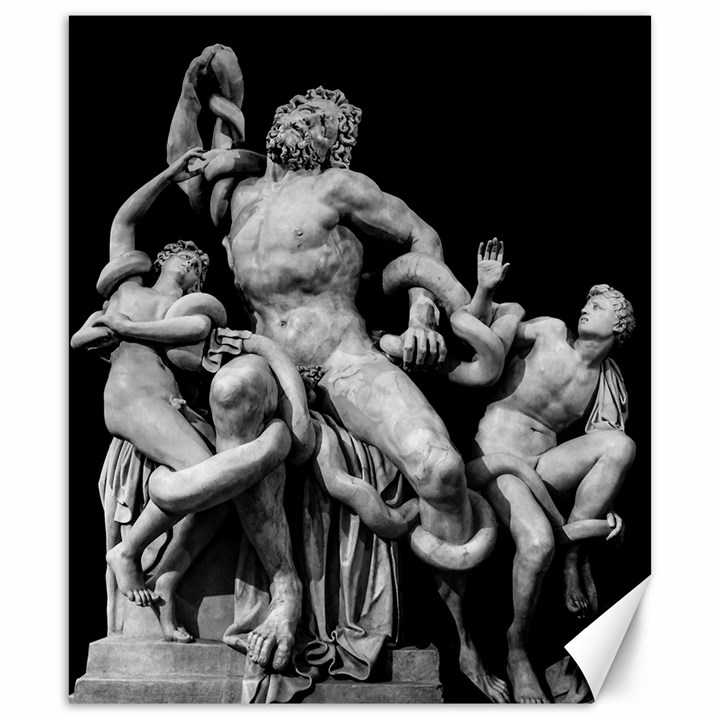 Laocoon Sculpture Over Black Canvas 20  x 24 