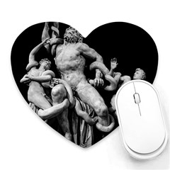 Laocoon Sculpture Over Black Heart Mousepads