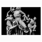 Laocoon Sculpture Over Black Large Glasses Cloth (2 Sides) Front