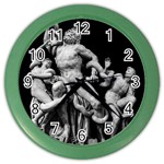 Laocoon Sculpture Over Black Color Wall Clock Front