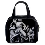 Laocoon Sculpture Over Black Classic Handbag (Two Sides) Front