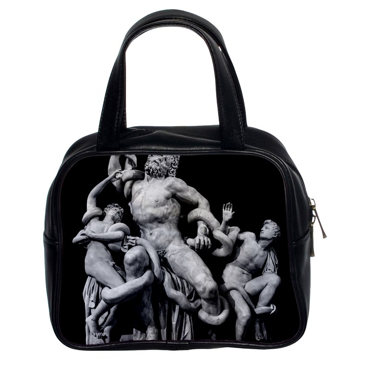 Laocoon Sculpture Over Black Classic Handbag (Two Sides)