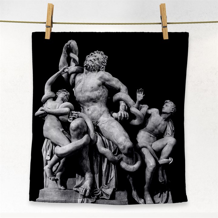 Laocoon Sculpture Over Black Face Towel