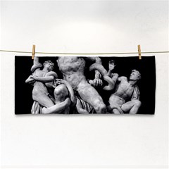 Laocoon Sculpture Over Black Hand Towel