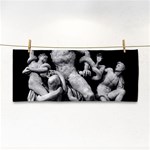 Laocoon Sculpture Over Black Hand Towel Front