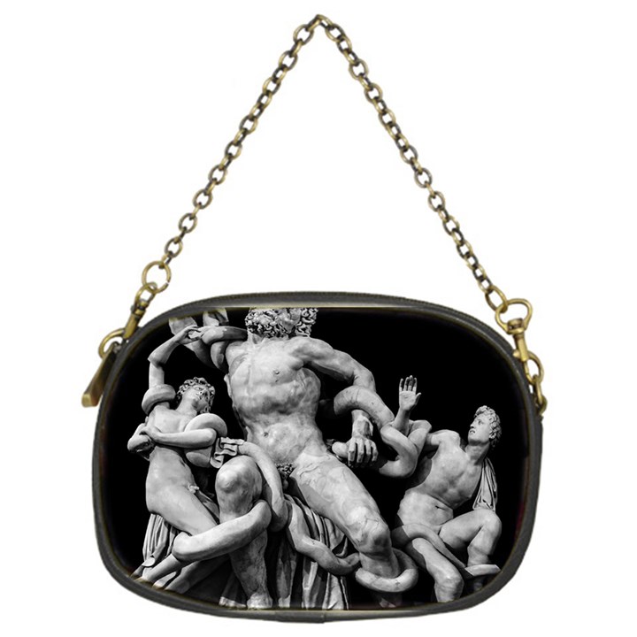 Laocoon Sculpture Over Black Chain Purse (One Side)