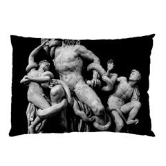 Laocoon Sculpture Over Black Pillow Case