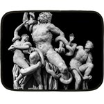 Laocoon Sculpture Over Black Fleece Blanket (Mini) 35 x27  Blanket