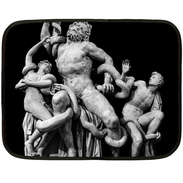 Laocoon Sculpture Over Black Fleece Blanket (Mini)