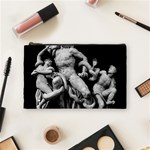 Laocoon Sculpture Over Black Cosmetic Bag (Medium) Front