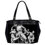 Laocoon Sculpture Over Black Oversize Office Handbag (2 Sides) Front