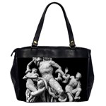 Laocoon Sculpture Over Black Oversize Office Handbag (2 Sides) Back