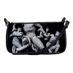 Laocoon Sculpture Over Black Shoulder Clutch Bag by dflcprintsclothing