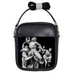 Laocoon Sculpture Over Black Girls Sling Bag Front