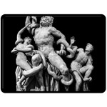 Laocoon Sculpture Over Black Fleece Blanket (Large)  80 x60  Blanket Front