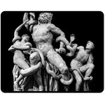 Laocoon Sculpture Over Black Fleece Blanket (Medium)  60 x50  Blanket Front