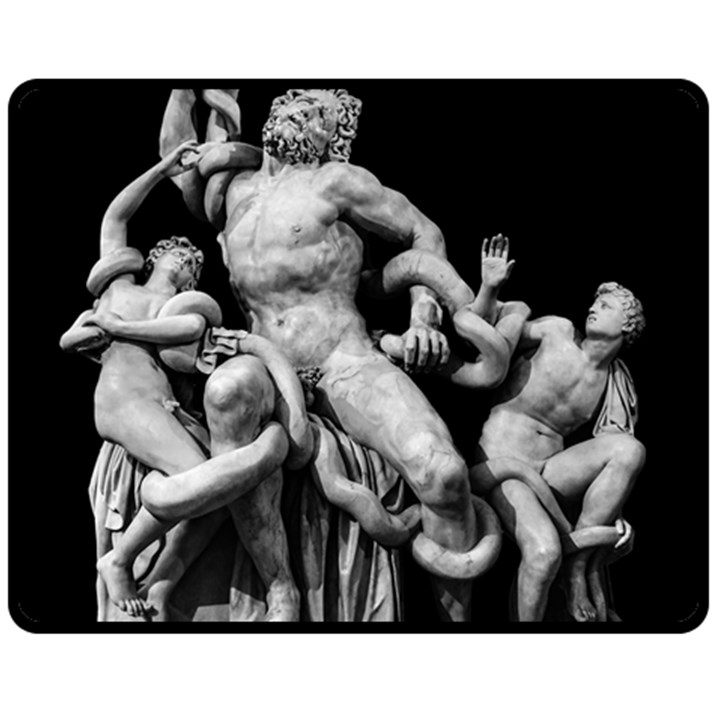 Laocoon Sculpture Over Black Fleece Blanket (Medium) 