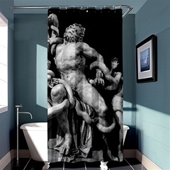 Laocoon Sculpture Over Black Shower Curtain 36  x 72  (Stall) 