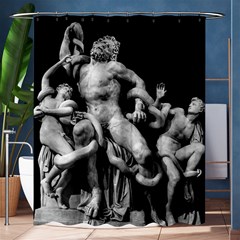 Laocoon Sculpture Over Black Shower Curtain 60  x 72  (Medium) 