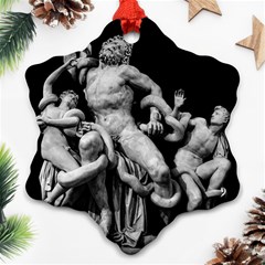 Laocoon Sculpture Over Black Ornament (Snowflake)