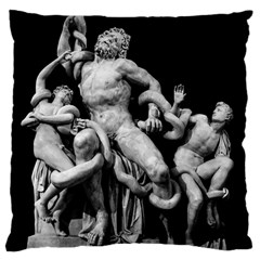 Laocoon Sculpture Over Black Large Cushion Case (Two Sides)